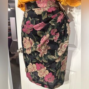 Vintage Ungaro Floral Draped Skirt – Size 6